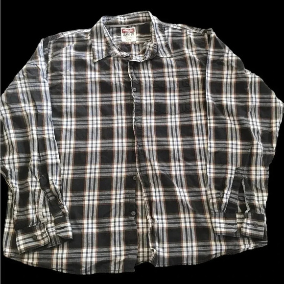 WRANGLER Plaid Button Up Men’s Shirt 3XL (54” Chest) Pocket Western Outdoors - Picture 1 of 7